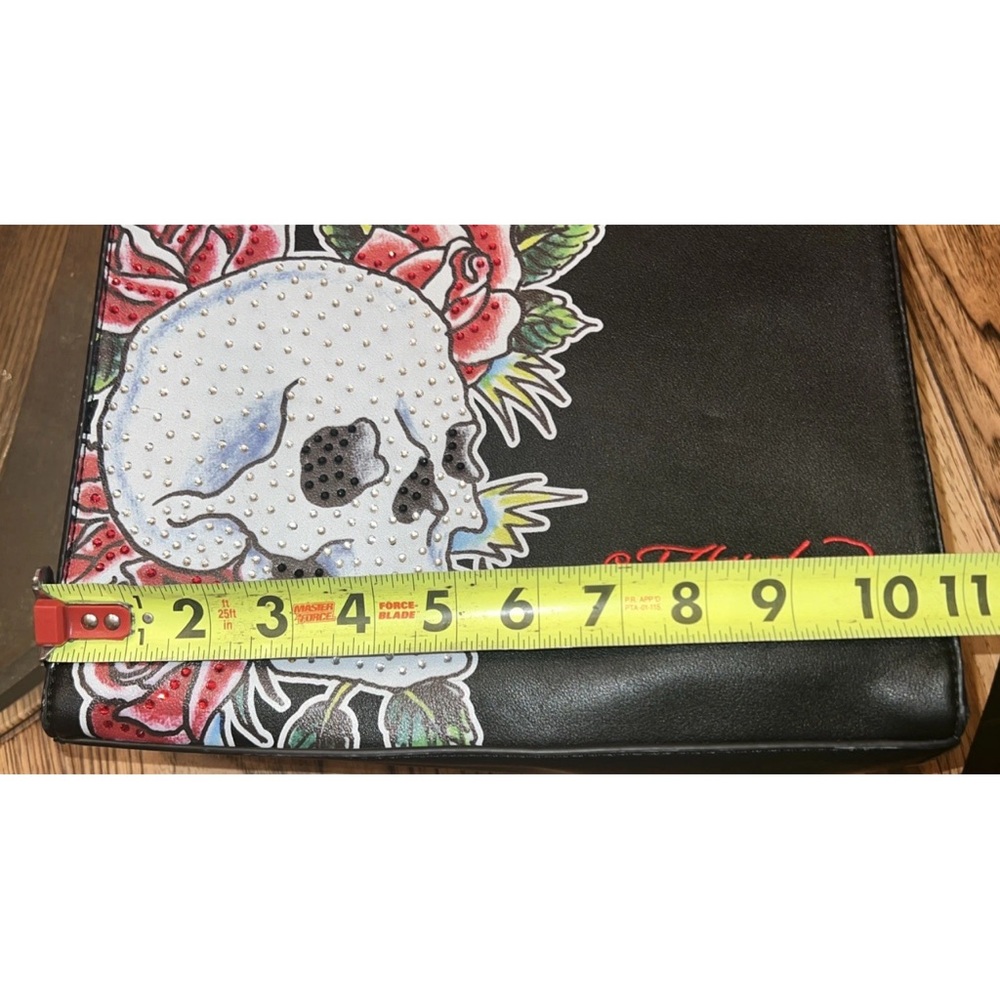 Ed Hardy Black and Red Skull Shoulder Bag - Picture 6 of 7